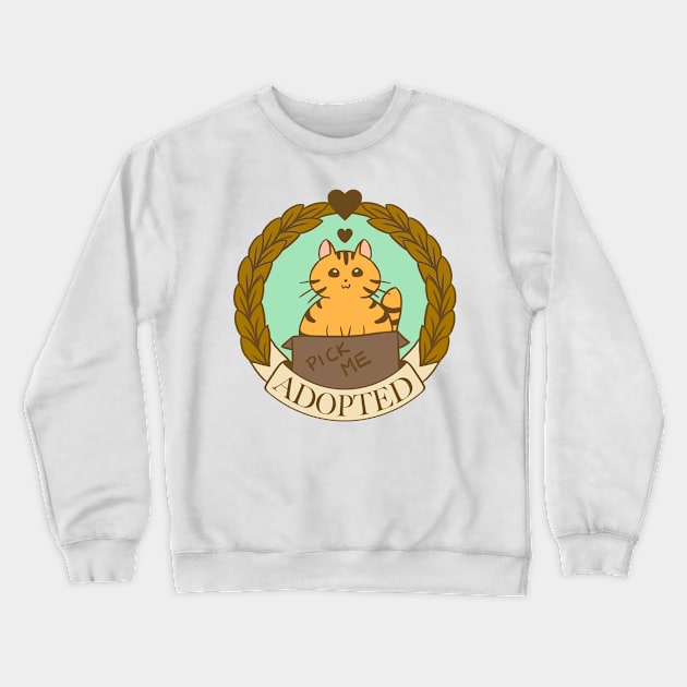 Adopted Cat Crewneck Sweatshirt by aimeekitty